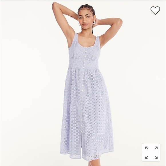 NWT JCrew Button-front eyelet dress